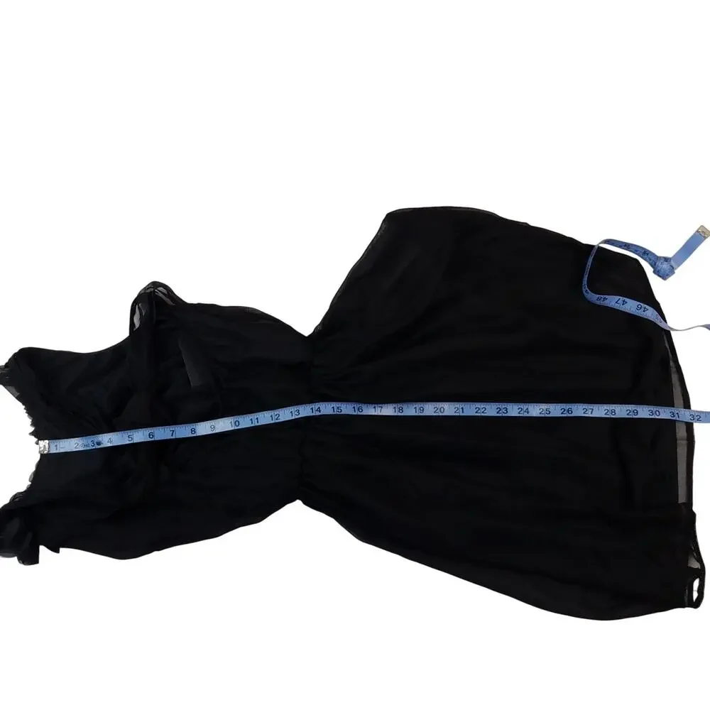 ASOS Black Cocktail Dress Size 2 LBD Blouson Sleeveless Strappy Gauze